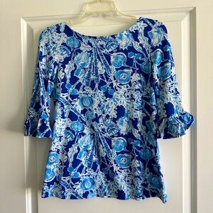 Lilly Pulitzer waverly ruffle top in sweet pea